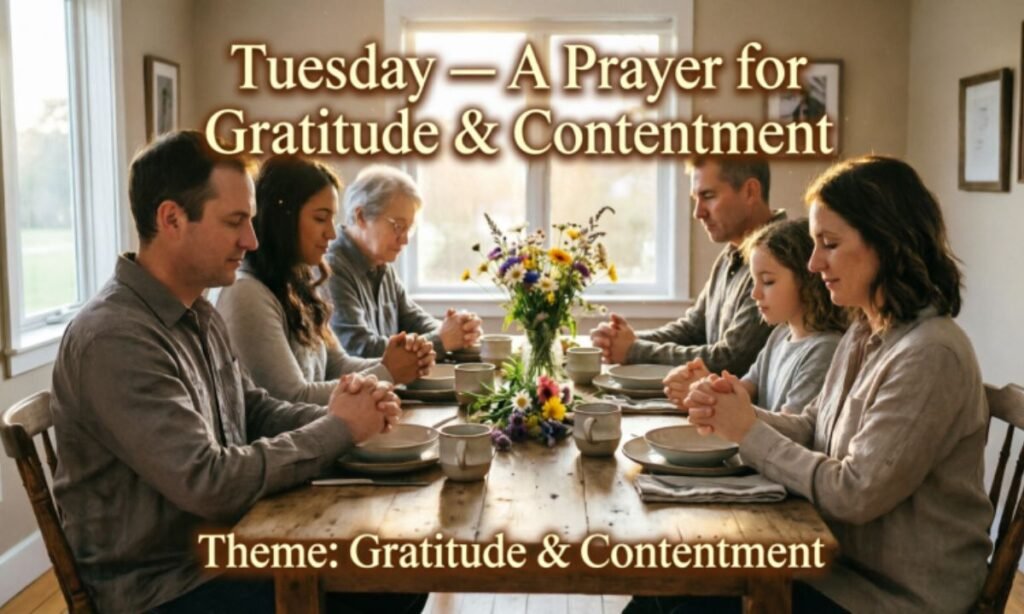 Tuesday — A Prayer for Gratitude & Contentment Theme Gratitude & Contentment 7 Powerful Daily Prayers for Every Day of the Week