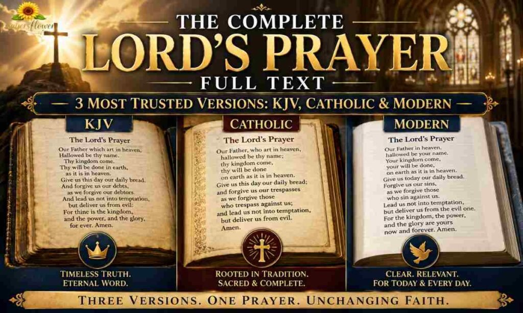 The Complete Lord's Prayer Full Text — 3 Most Trusted Versions KJV, Catholic & Modern